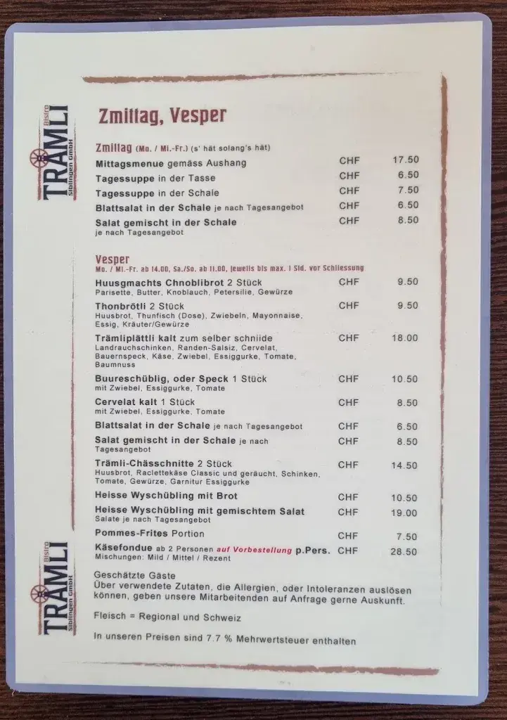 Trämli Siblingen GmbH ristorante a Siblingen