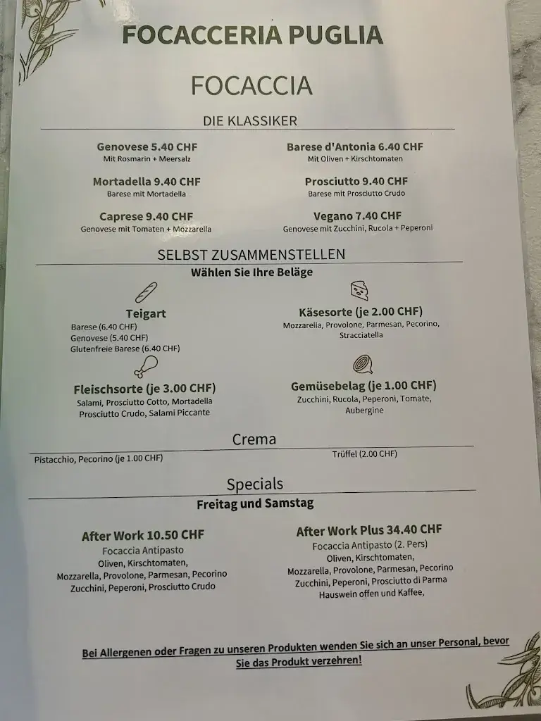 Menu_Focaccia Puglia_Schaffhausen_image_2