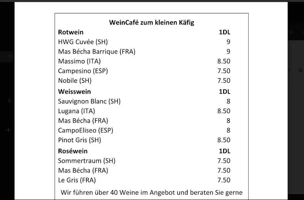 Menu_Zum Kleinen Käfig_Schaffhausen_image_2