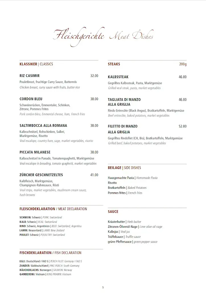 Menu_Restaurant La Piazza, Schaffhausen_Schaffhausen_image_3