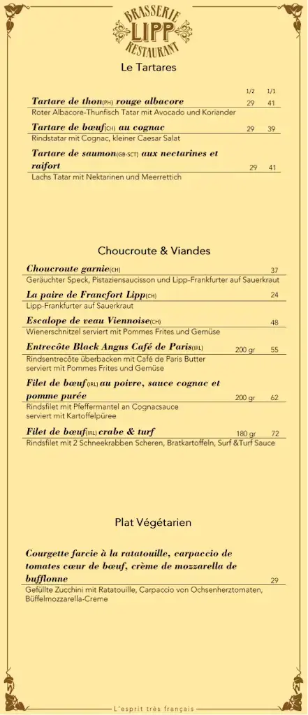 Menu_Brasserie Lipp_Zürich_imagen_4