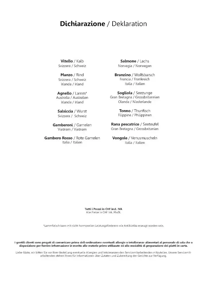 Menu_Klingler's Zürich_Zürich_image_3