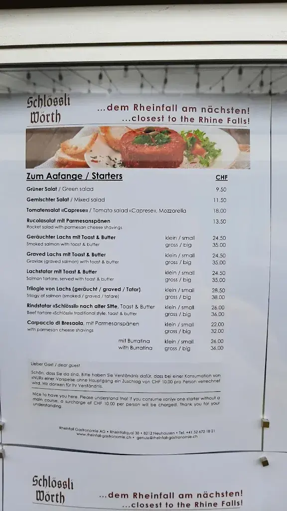 Castle Worth restaurant à Neuhausen am Rheinfall