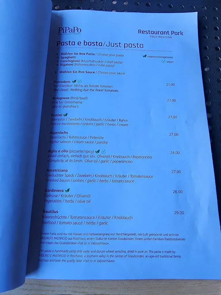 Menu_Restaurant Park am Rheinfall_Neuhausen am Rheinfall_image_3