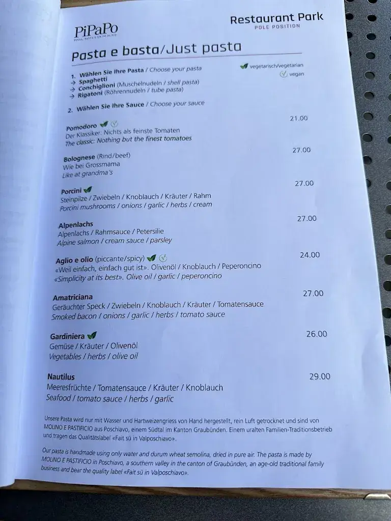 Menu_Restaurant Park am Rheinfall_Neuhausen am Rheinfall_image_4