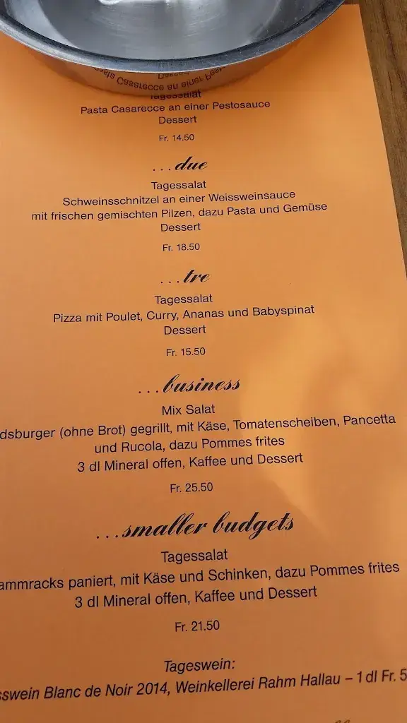 Restaurant Trattoria la Calabrisella_Hallau_menu_image_1