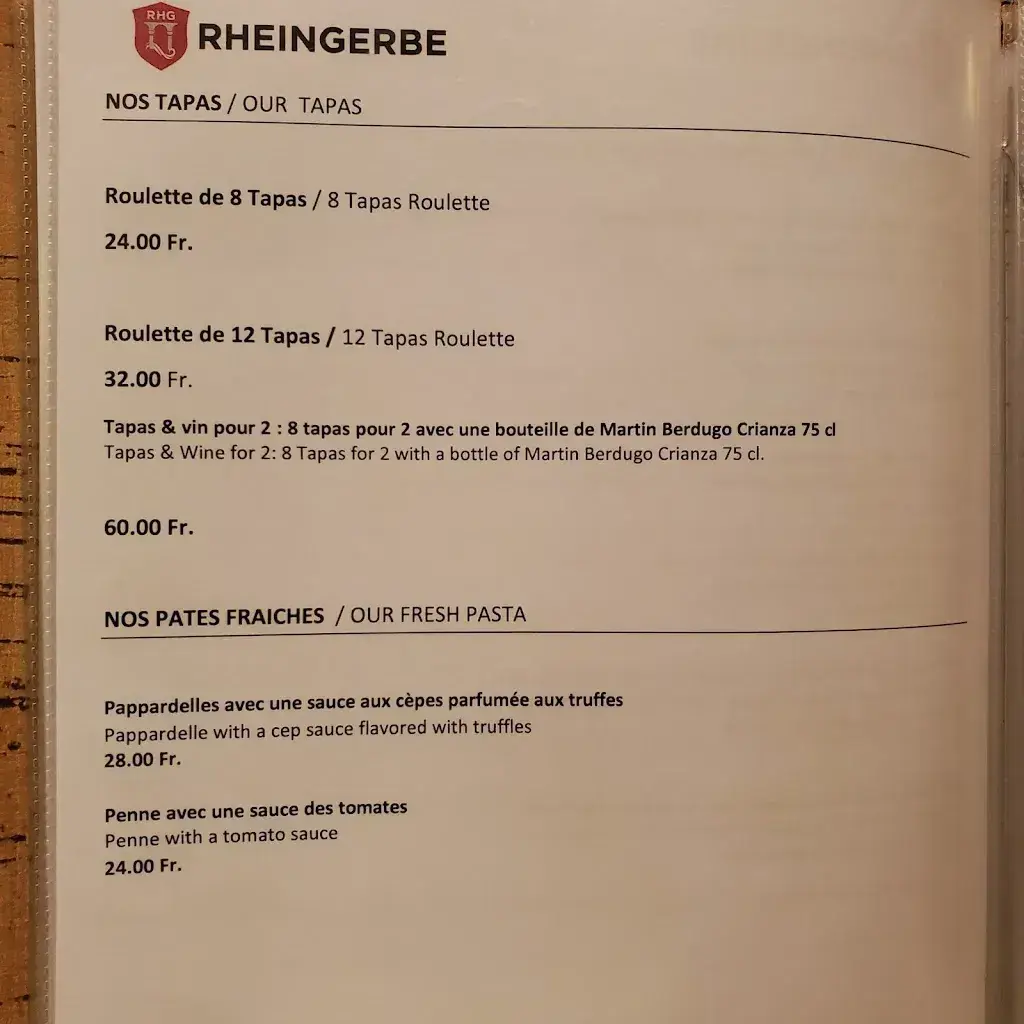 Menü_Restaurant & Hotel Rheingerbe_Stein am Rhein_Bild_2