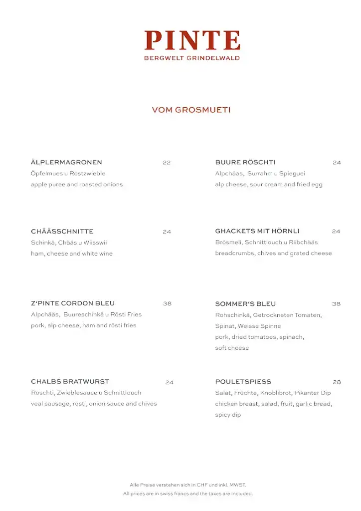 Menu_Restaurant Pinte Grindelwald_Grindelwald_image_2