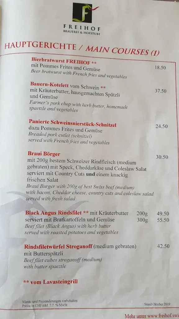 Freihof AG Brauerei & Hofstube_Gossau_menu_image_1