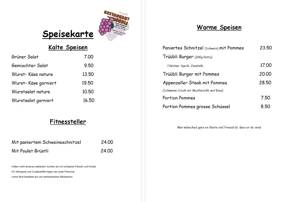 Traube restaurant à Teufen