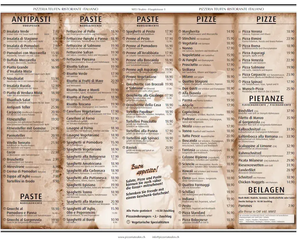 Pizzeria Teufen Ristorante Italiano restaurant à Teufen