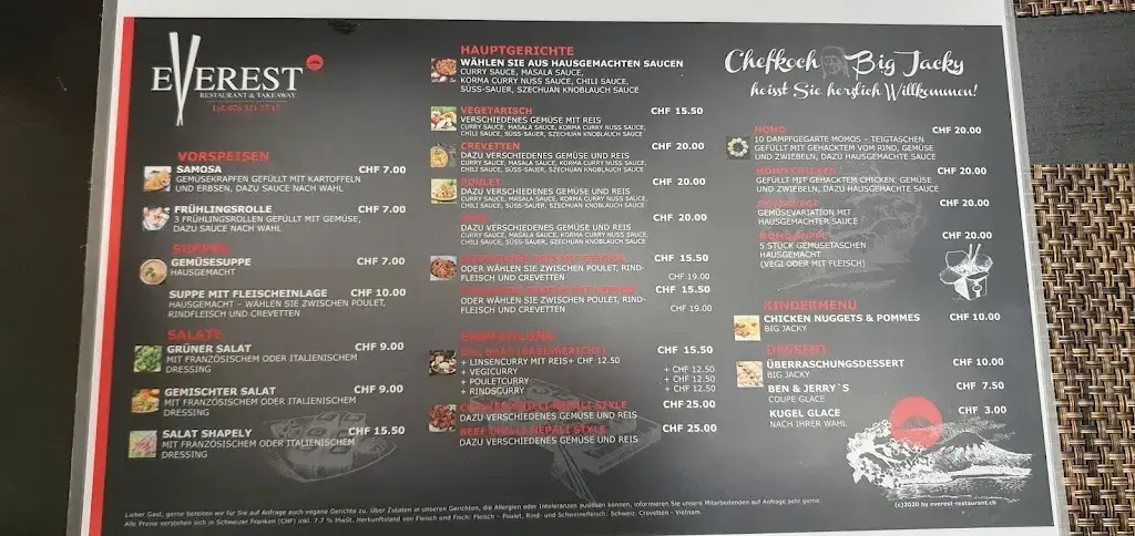 Menu_Everest Restaurant St. Gallen_St. Gallen_image_3