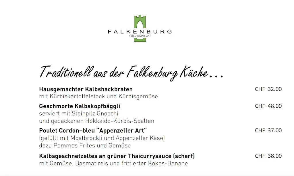 Menu_Falkenburg – Restaurant & Hotel_St. Gallen_immagine_2