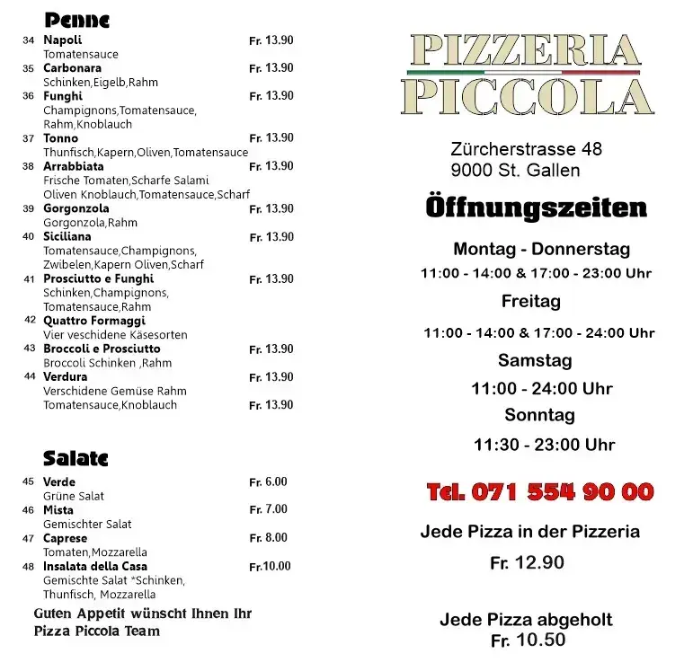 Pizzeria Piccola LACHEN ST. GALLEN_St. Gallen_menu_image_1
