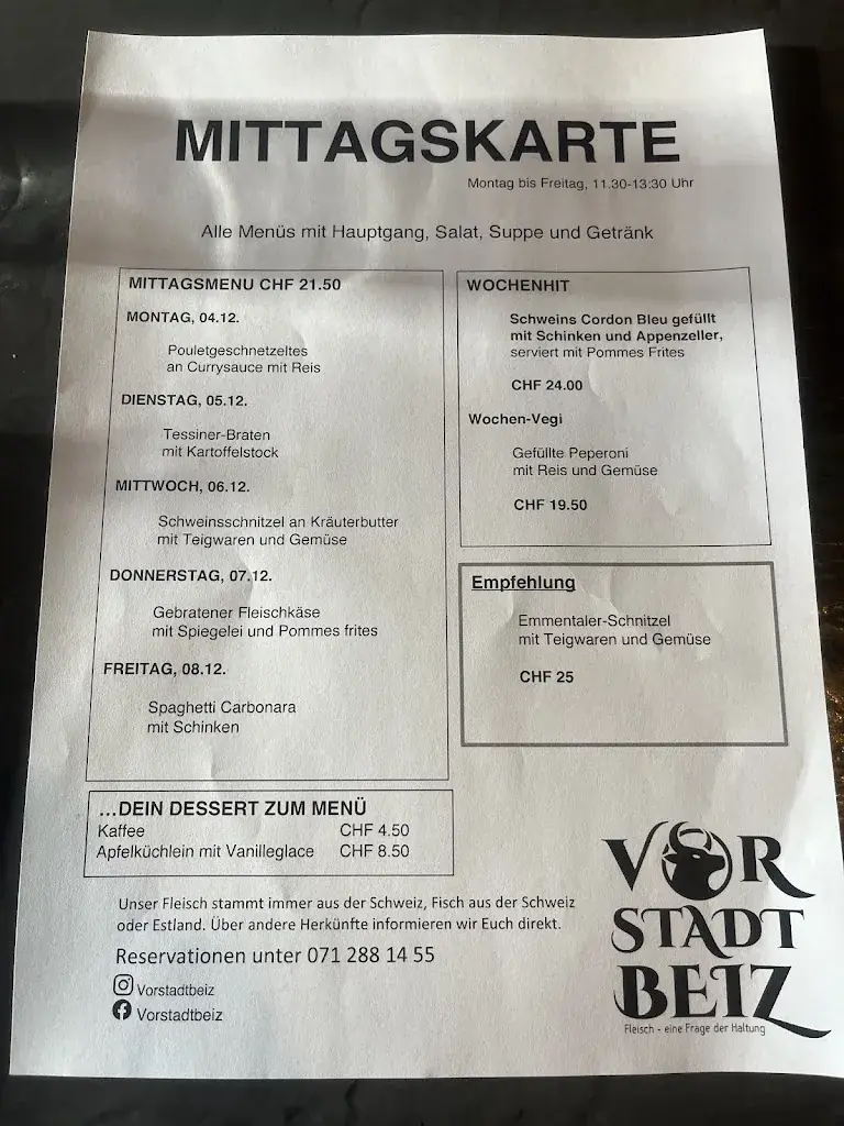 Vorstadtbeiz restaurant à St. Gallen