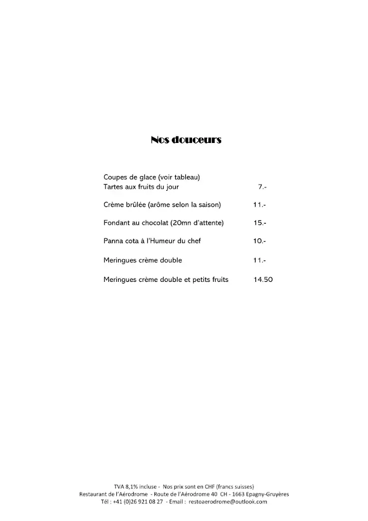 Menu_Restaurant Aérodrome Epagny_Epagny_image_2