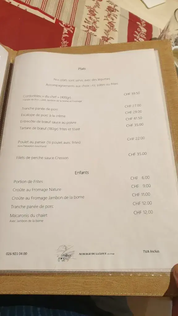Menu_Auberge de La Loue_Pringy_image_1