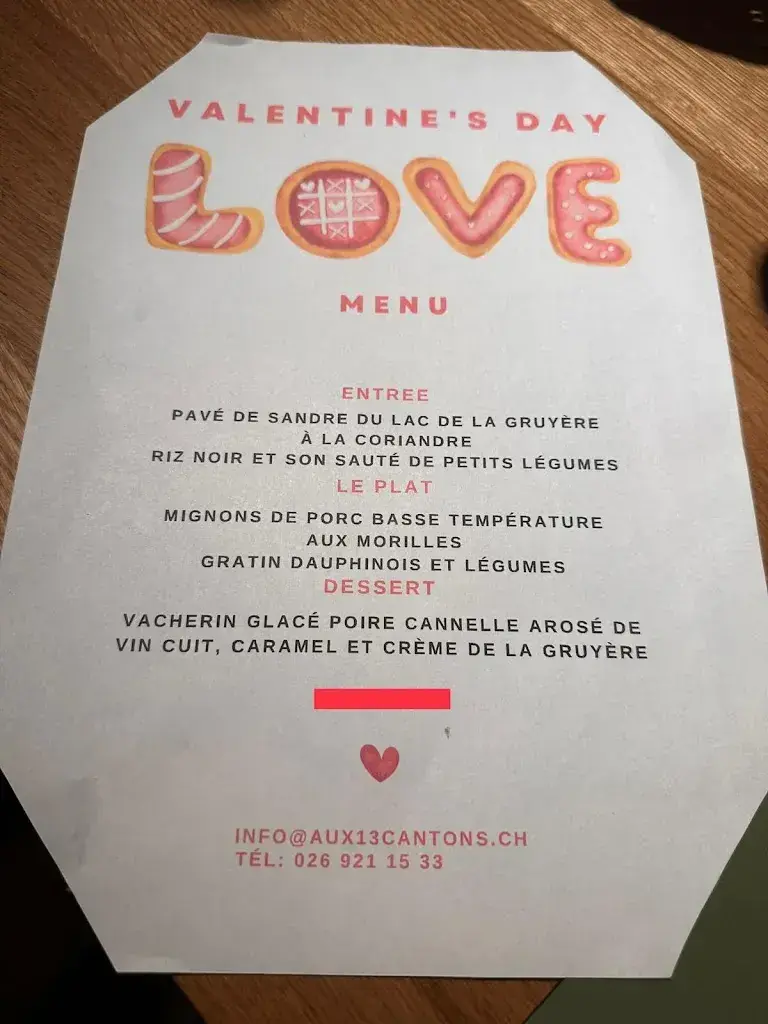 Menu_Auberge Aux 13 Cantons_Bulle_image_1