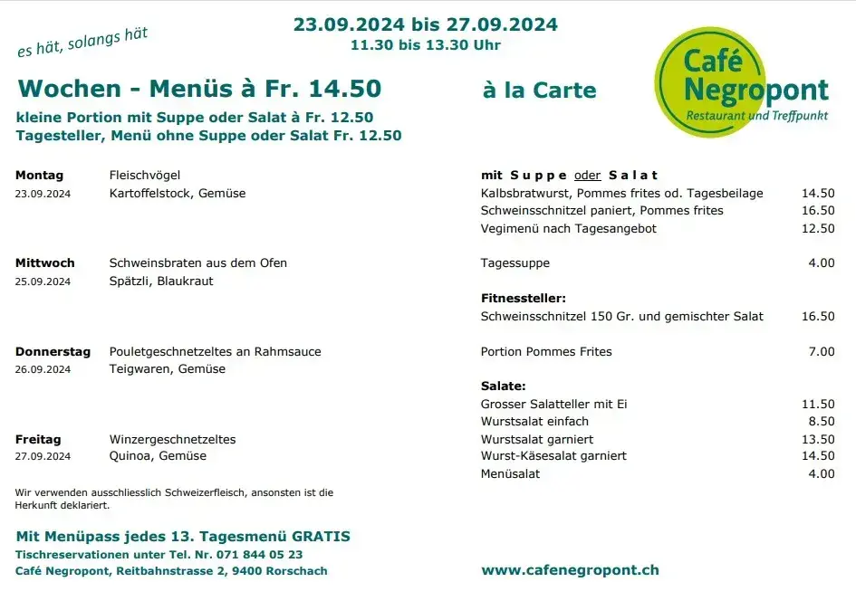 Café Restaurant Negropont restaurant à Rorschach