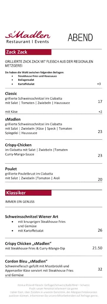Restaurant sMadlen_Heerbrugg_menu_image_1