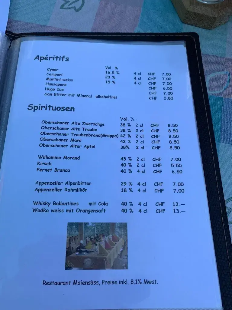 Menu_Restaurant Maiensäss_Oberschan_immagine_4