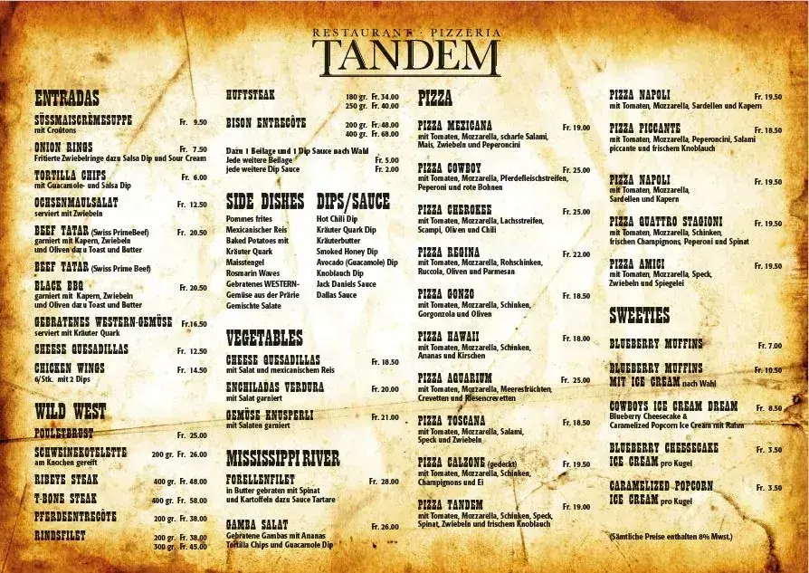 Menu_Tandem Restaurant_Sargans_image_1