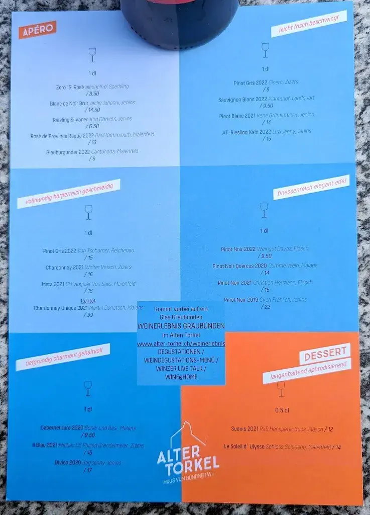 Menu_Alter Torkel / Huus vum Bündner Wii_Jenins_image_3