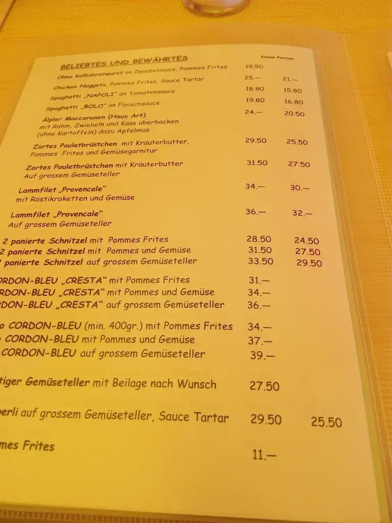 Menu_Restaurant Cresta Flumserberg_Flumserberg_image_2