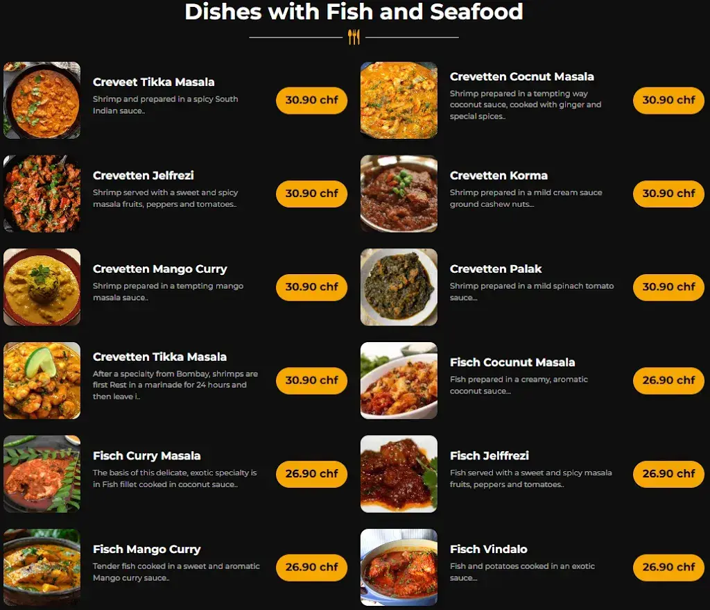 Menu_Restaurant India4U_Bern_image_2