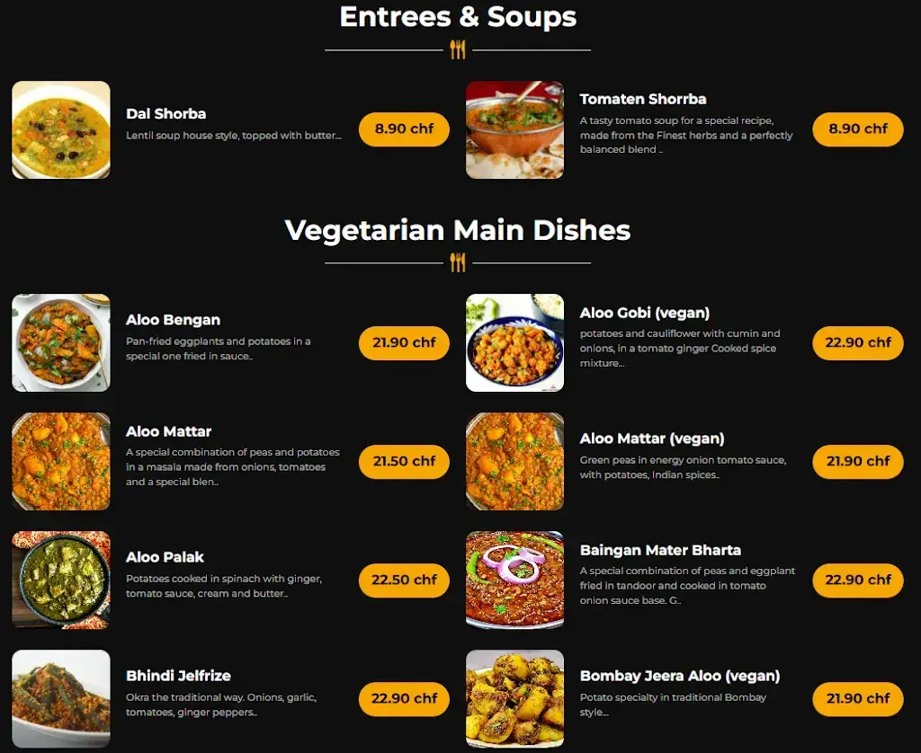 Menu_Restaurant India4U_Bern_image_4