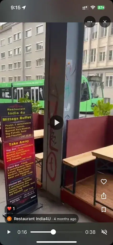 Htet Yamin Ko Ko_Restaurant India4U_Bern_review