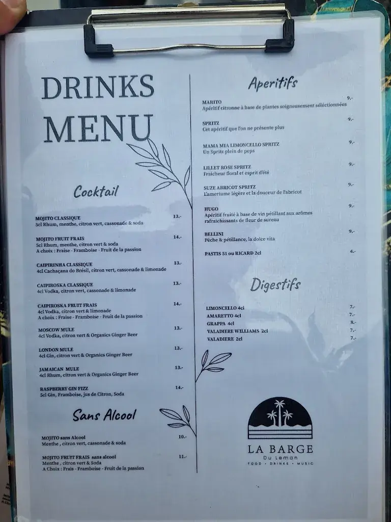 Menu_La Barge du Léman_Le Bouveret_image_1