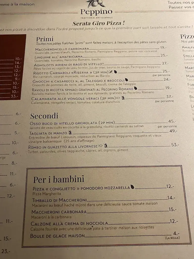 Menü_Restaurant Peppino_Villars-sur-Ollon_Bild_1