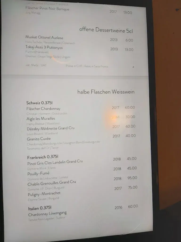 Menu_Restaurant Marée_Liechtenstein_image_1