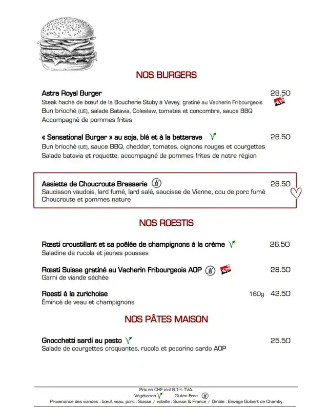 Menu_Brasserie La Coupole 1912 - Restaurant Resto Bar_Vevey_image_1