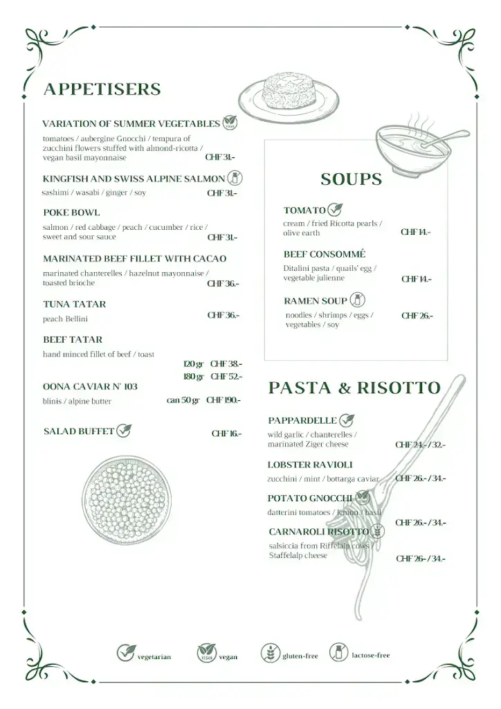 Menu_Restaurant Alexandre_Zermatt_imagen_1