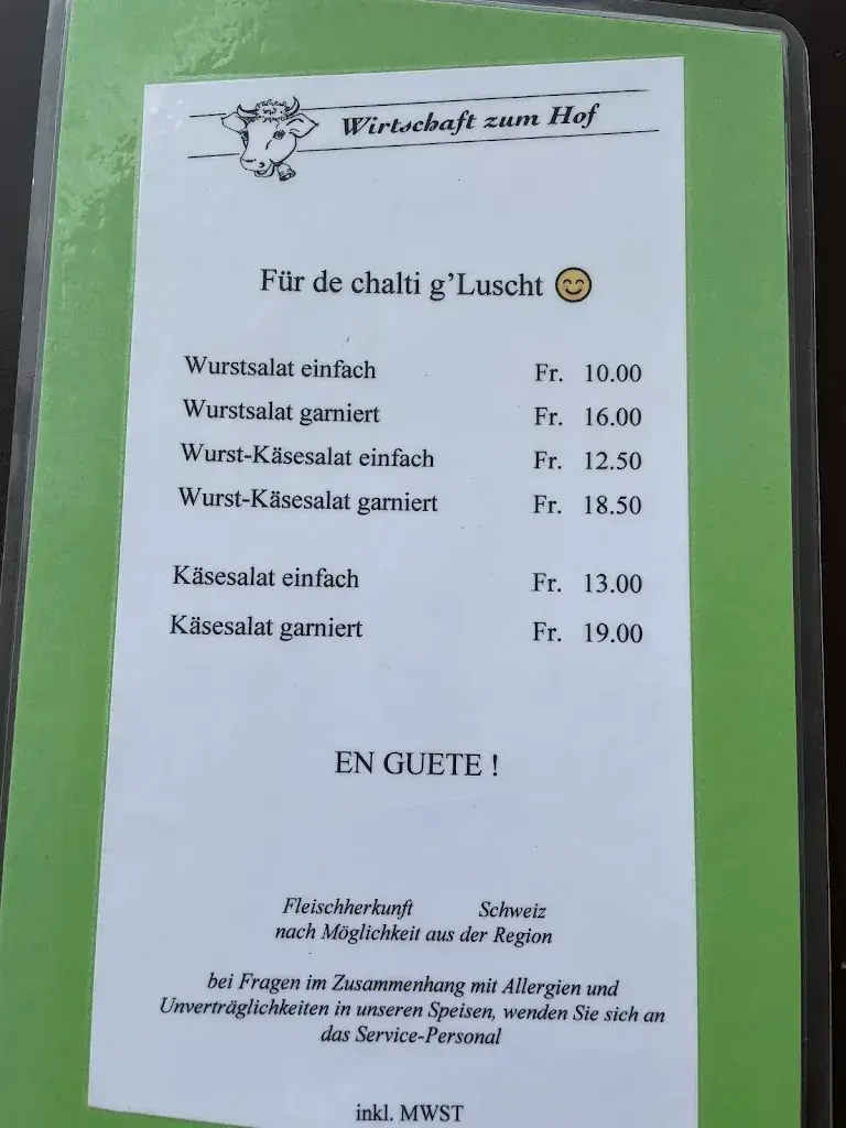 Menü_Wirtschaft zum Hof_Bollingen SG_Bild_1