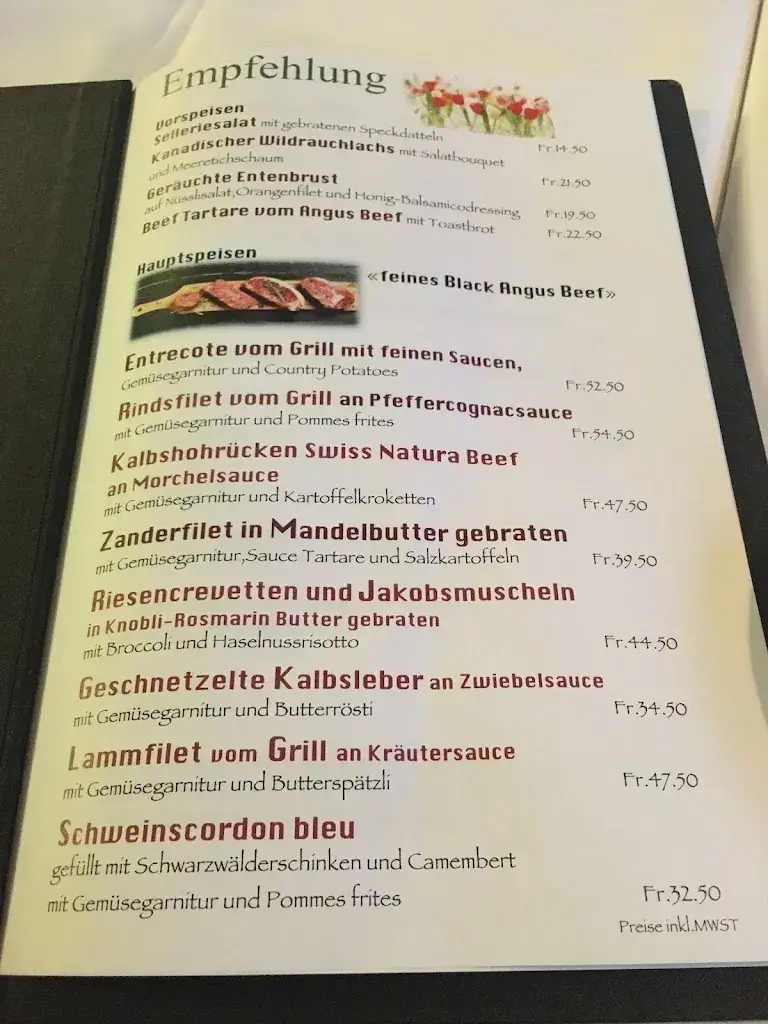 Menu_Restaurant Belvédère_Baden_image_1
