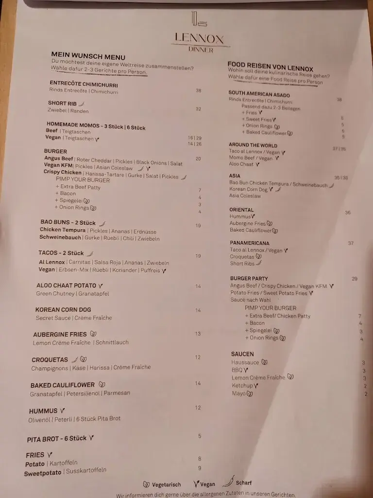 Menu_Lennox Restaurant Bar und Café_Rapperswil-Jona_image_4