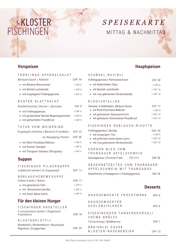 Menu_Kloster Fischingen Restaurant_Fischingen_image_1