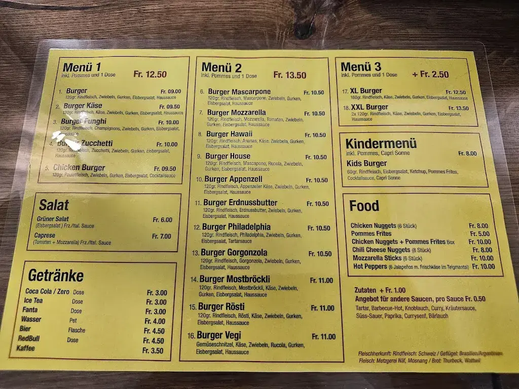 Menü_Burger House_Wattwil_Bild_2