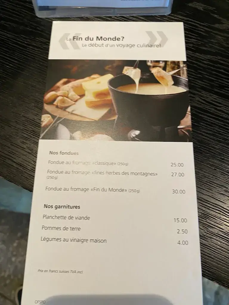 Menu_Restaurant End der Welt_Magglingen_immagine_4