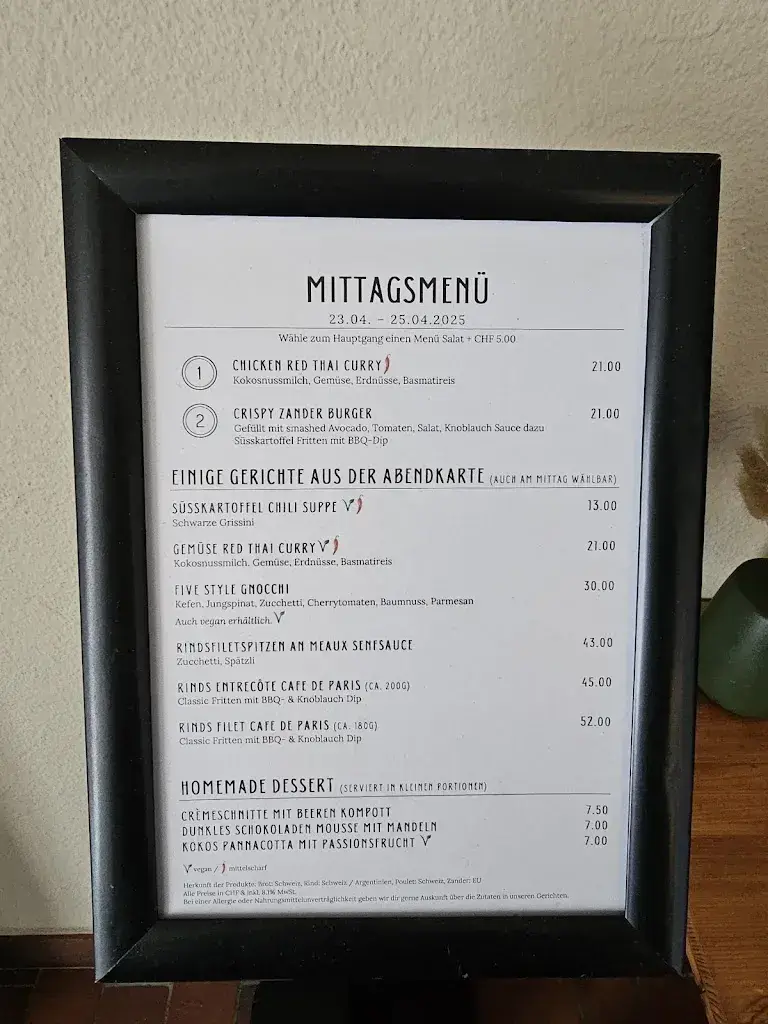 Menü_Restaurant Five_Wil_Bild_1