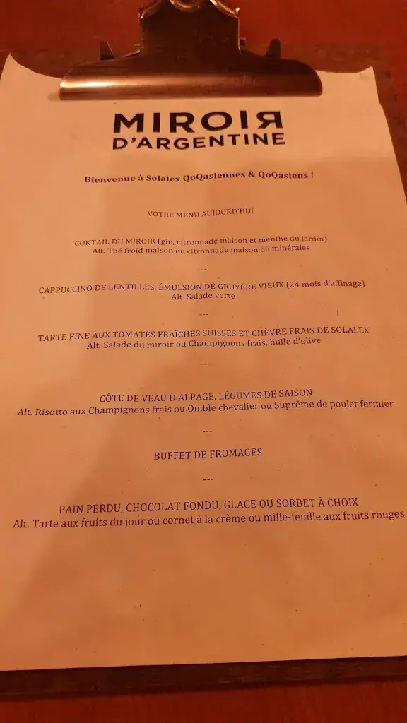 Menu_Restaurant Miroir d'Argentine_Gryon_image_3