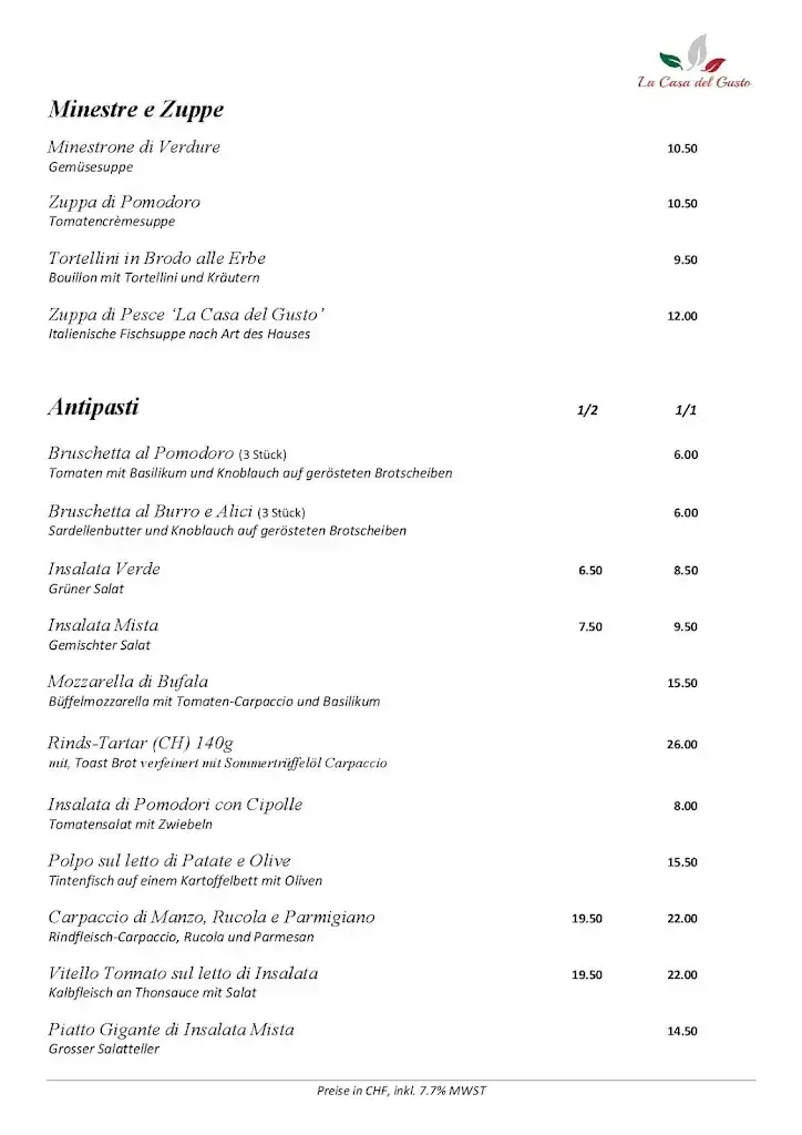 Dorfplatz (La Casa del Gusto) restaurant in Oberuzwil