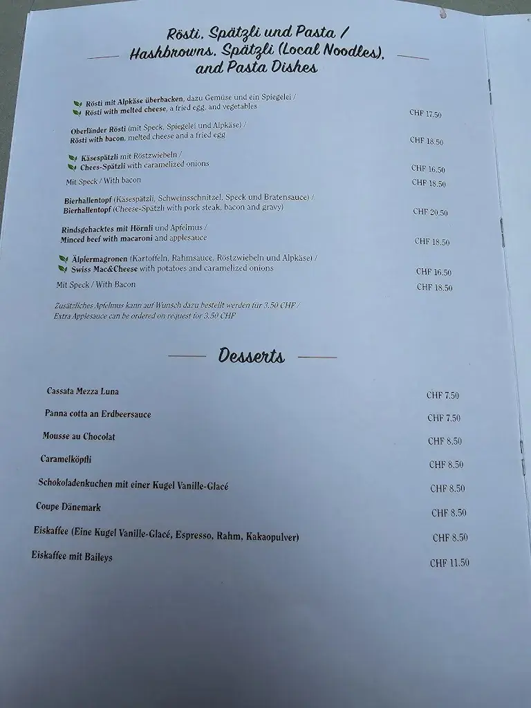 Menu_Rheinfelder Bierhalle_Zürich_imagen_4