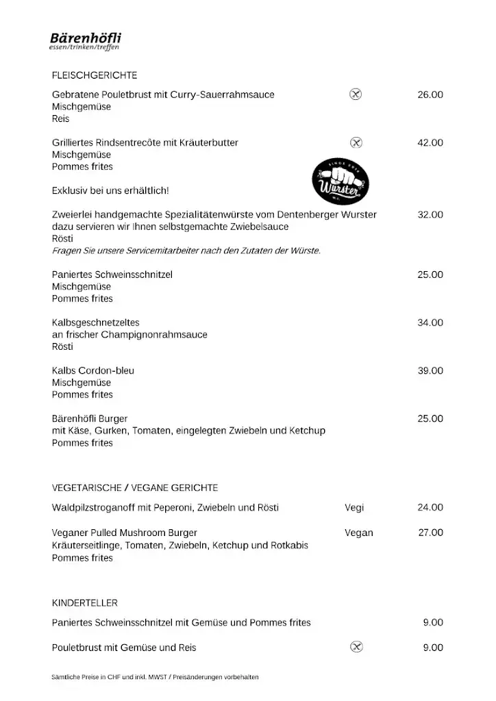 Menu_Restaurant Bärenhöfli_Bern_image_2
