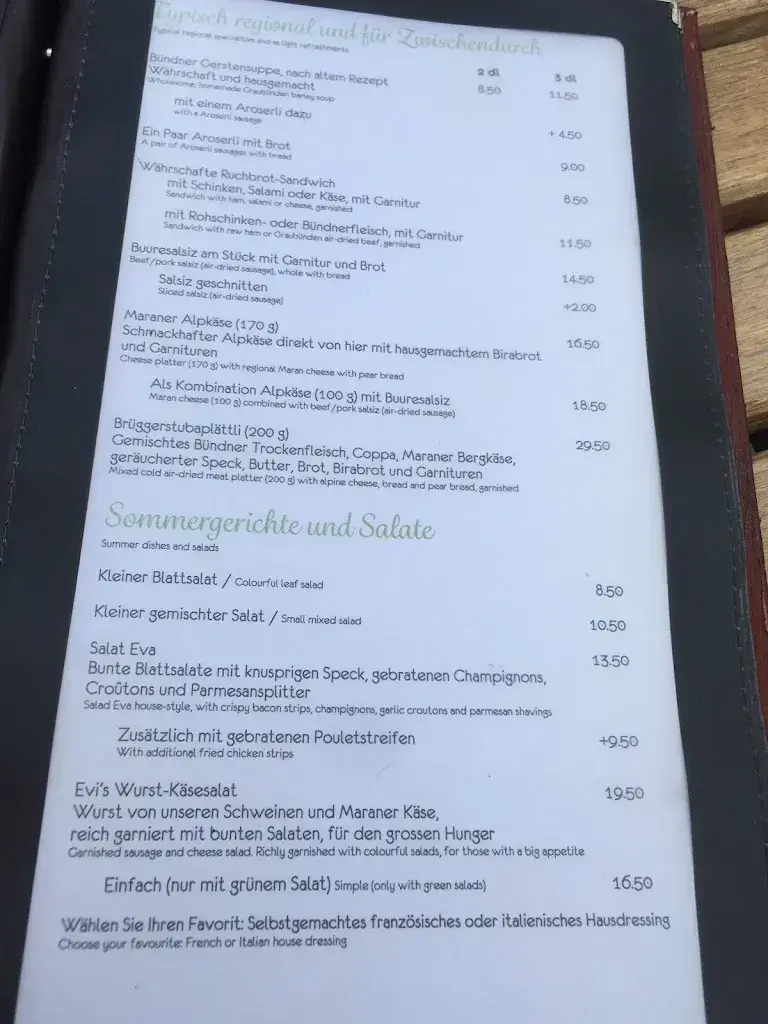 Menu_Bergrestaurant Brüggerstuba_Arosa_image_1