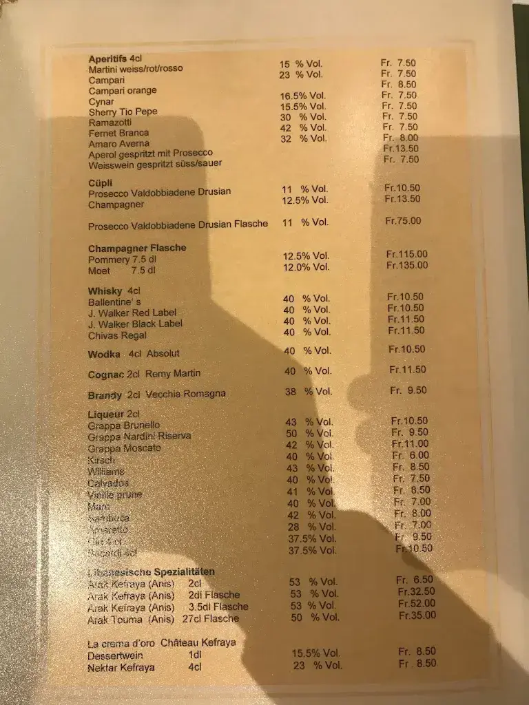 Menu_Restaurant Le Cèdre - Badenerstrasse_Zürich_image_3