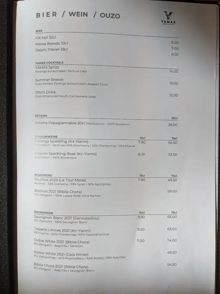Menu_YAMAS Bistro Wine Bar_Zürich_imagen_3